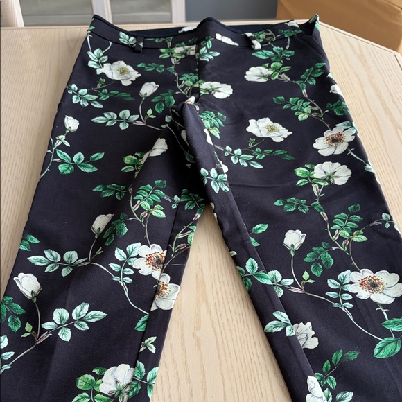 H&M Pants - H&M Black and Green Floral Pants